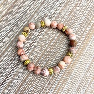 Redline marble bead bracelet